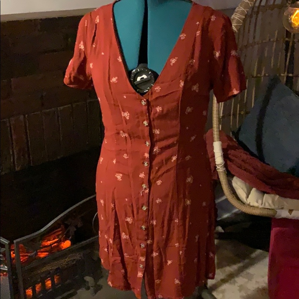 Button down dress lace up back. Xl